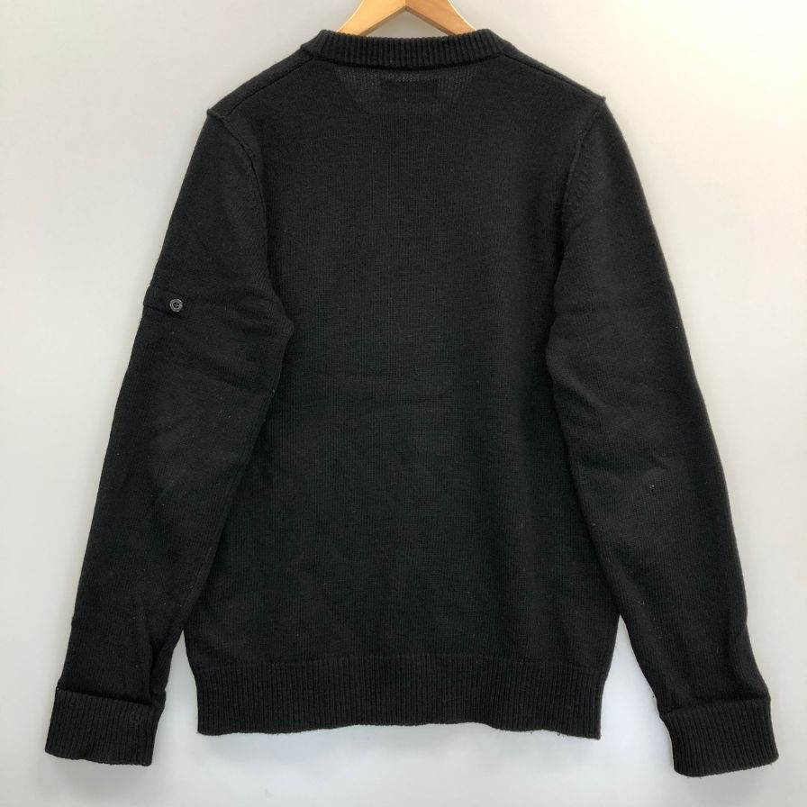 美品◆ストーンアイランド クルーネックニット ウール ブラック メンズ サイズM Stone Island 【AFB33】