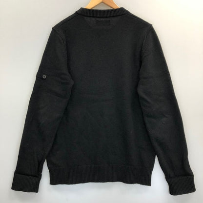 美品◆ストーンアイランド クルーネックニット ウール ブラック メンズ サイズM Stone Island 【AFB33】