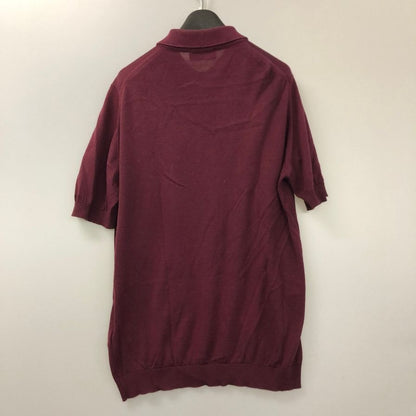 美品◆ジョンスメドレー ニットポロ 半袖 バーカンディ エンジ サイズS JOHN SMEDLEY 【AFB51】