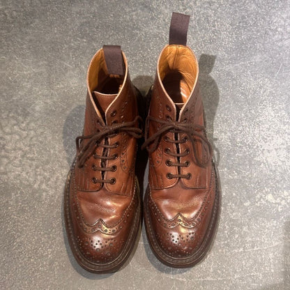トリッカーズ  M2508 カントリーブーツ ダークブラウン カーフ サイズUK6 Tricker’s ブーツ 約24.5cm【LA】【中古】