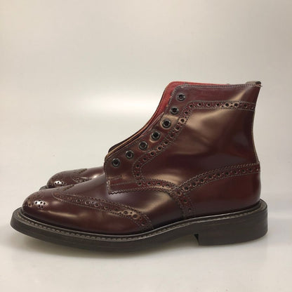 トリッカーズ カントリーブーツ モールトン ウイングチップ 939853 M2508 ボルドー メンズ UK7ハーフ-5 Tricker’ｓ ブーツ 約25.5cm【LA】【中古】