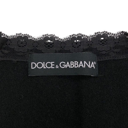 極美品◆ドルチェ&ガッバーナ ベスト レースあしらい カシミア レディース サイズS ブラック DOLCE&GABBANA 【AFB28】