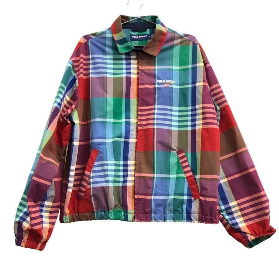 中古◆ラルフローレン ポロスポーツ 国内正規 スイングトップ マドラスチェック ブルゾン メンズ サイズM マルチカラー  RALPH LAUREN POLO SPORTS 【AFB34】
