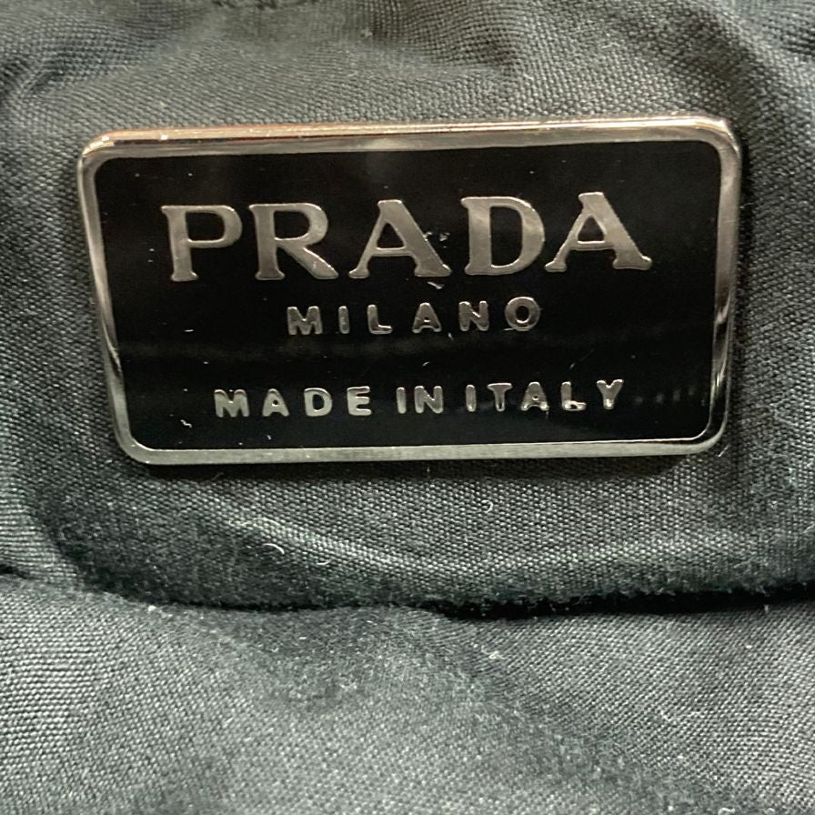 プラダ B5791 うずまき刺繍 トートバッグ ドット柄 ブラック PRADA【AFE1】