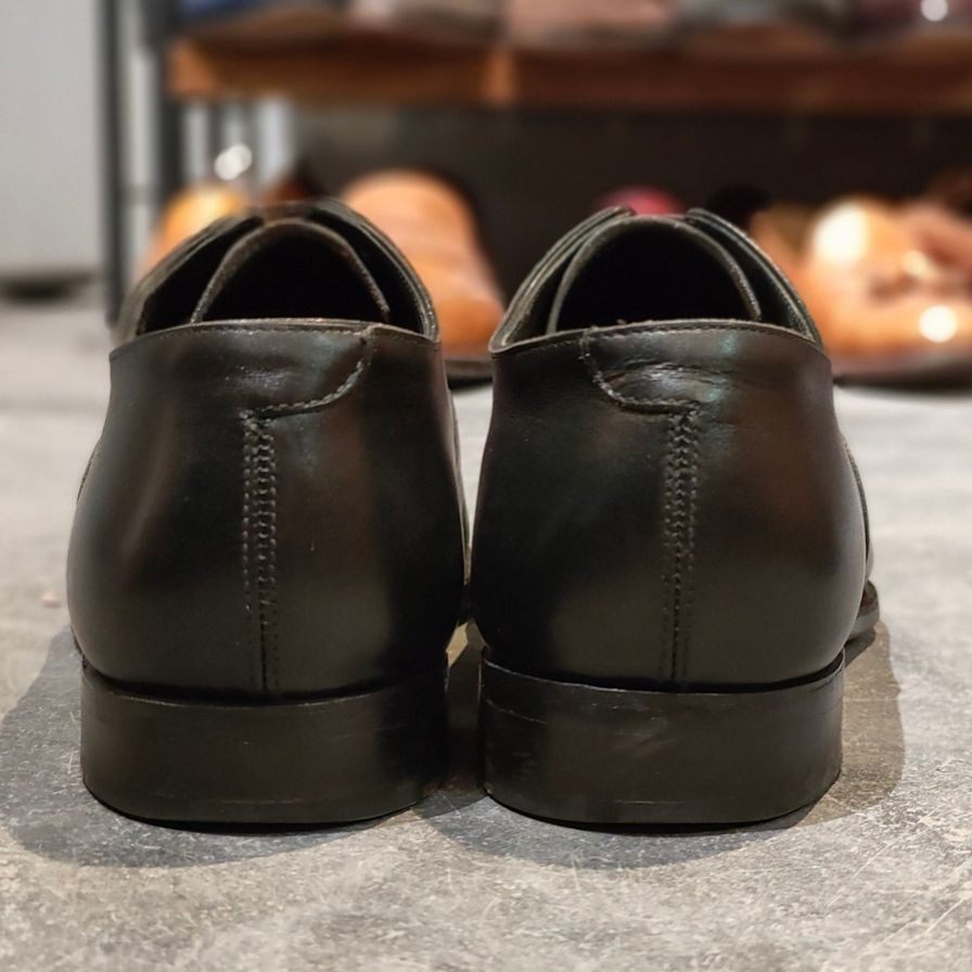 クロケット&ジョーンズ レザーシューズ ストレートチップ オードリー 377ラスト メンズ 6.5E ブラック系 29447 CROCKETT&JONES AUDLEY ビジネスシューズ 約25.0cm【LA】【中古】