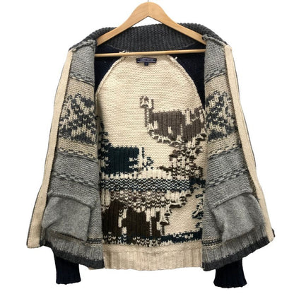 中古◆トミーヒルフィガー カウチンカーディガン ノルディック ウール サイズM メンズ グレー系 TOMMY HILFIGER 【AFB5】