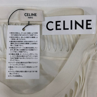 極美品◆セリーヌ 23SS ロングスリーブTシャツ Dysfunctional Bauhaus ホワイト メンズ サイズS CELINE 【AFB25】