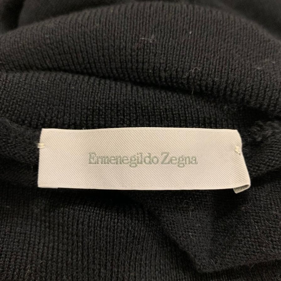 美品◆エルメネジルド ニット ハイネック ブラック サイズXL ウール Ermenegildo Zegna 【AFB21】