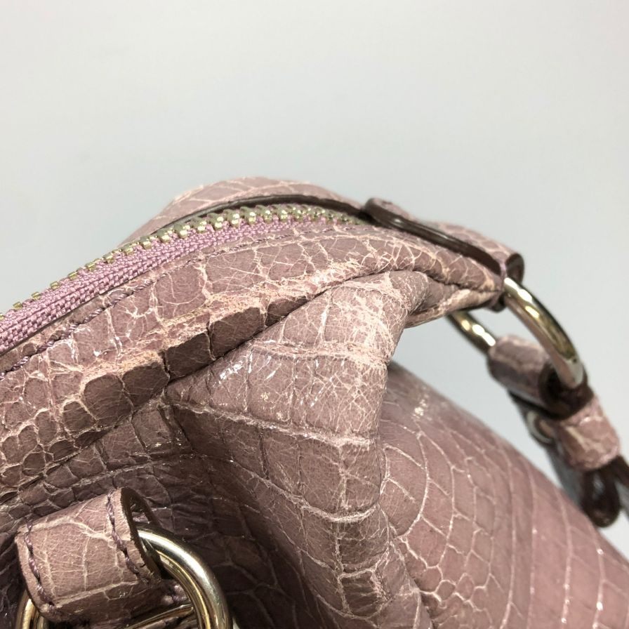 コーチ ショルダーバッグ レザー クロコダイル型押し パープル系 レディース 15384 COACH【AFE5】