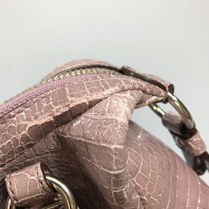 コーチ ショルダーバッグ レザー クロコダイル型押し パープル系 レディース 15384 COACH【AFE5】