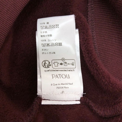 美品◆パトゥ プルオーバーパーカー メダイヨンロゴ クロップド丈 ボルドー レディース サイズXS PATOU 【AFB30】