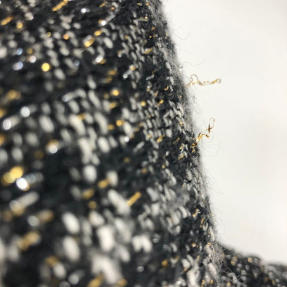 中古◆レッドヴァレンティノ ペプラム ツイード ジャケット ブラック サイズ42 RED VALENTINO 【AFB36】