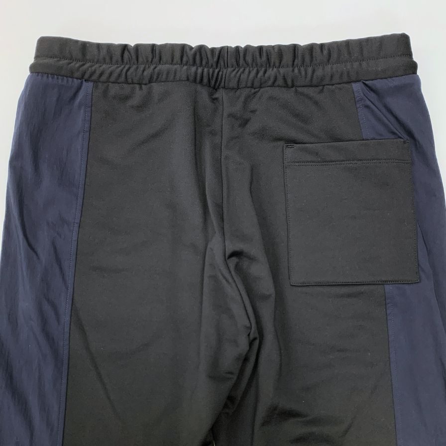 ランバン オンブルー イージー パンツ ワイドシルエット ナイロン ストレッチ メンズ ブラック サイズ50 LANVIN en Bleu 【AFB41】