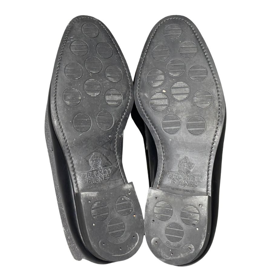 クロケット&ジョーンズ レザーシューズ ローファー  6414 ブラック メンズ サイズUK9E CROCKETT&JONES ローファー 約27.5cm【LA】【中古】