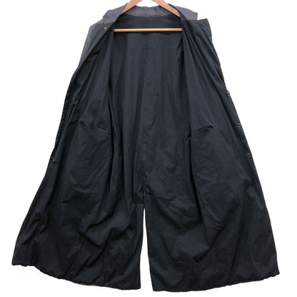 美品◆サンシー リバーシブルコート リネン グレー×ブラック メンズ サイズ1 SUNSEA 【AFB25】