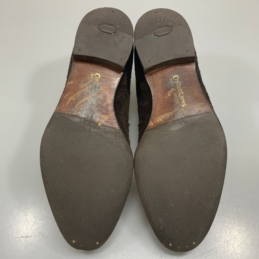 クロケット&ジョーンズ HARCOURT2 ローファー スエード ブラウン サイズUK6E Crockett&Jones ローファー 約25.5cm【LA】【中古】