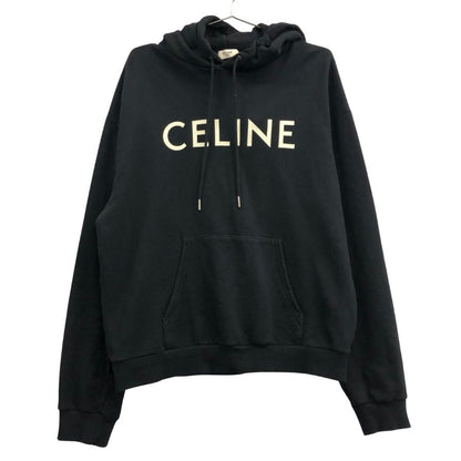 美品◆セリーヌ パーカー フロントロゴ  フーディー スウェット ブラック メンズ サイズXL CELINE 【AFF22】