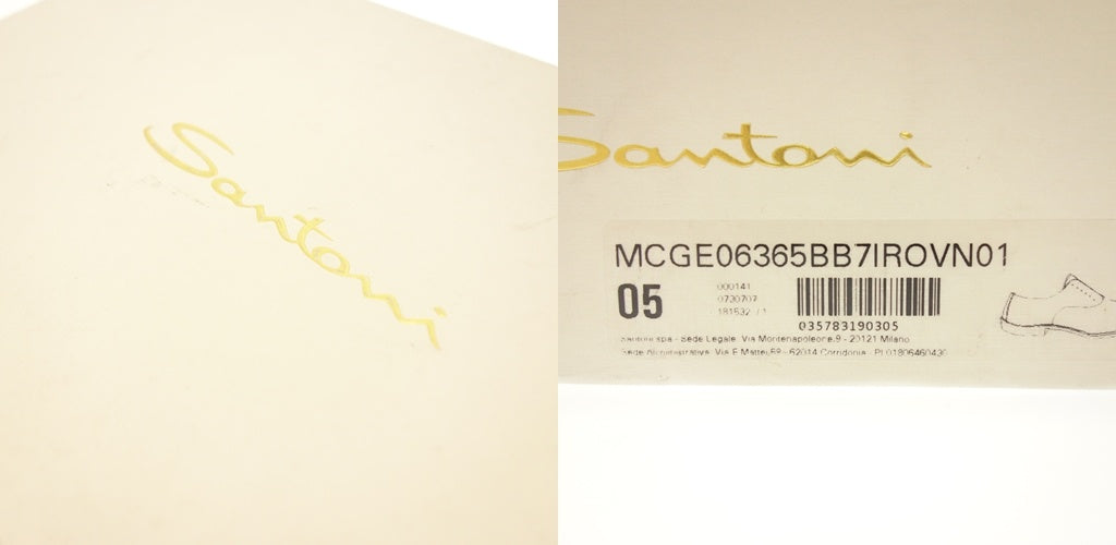 未使用◆サントーニ レザーシューズ ストレートチップ 6365 スエード メンズ ブラック サイズ5 Santoni【AFD6】