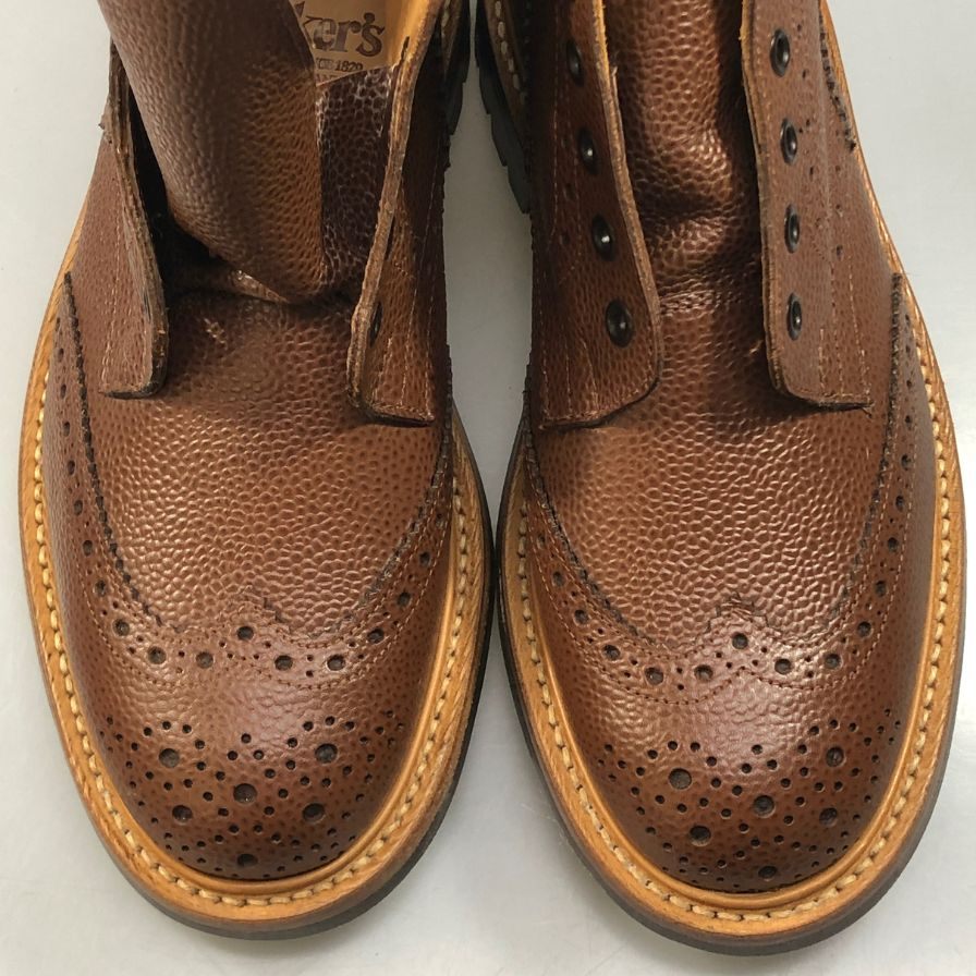 トリッカーズ ストウ カントリーブーツ ウイングチップ 947979 W5634 ブラウン UK7ハーフ Tricker’ｓ ブーツ 約26.0cm【LA】【中古】