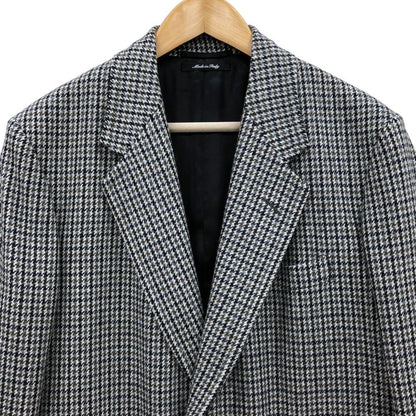 極美品◆ダンヒル ロンドン メンズ チェスターコート ウール100% イタリア製  グレー チェック サイズ52 dunhill london 【AFB42】