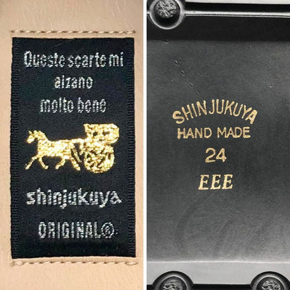 新宿屋 レザーパンプス シャーク 3076-735 ブラック 24㎝ レディース shinjukuya 約24.0cm【7-17】
