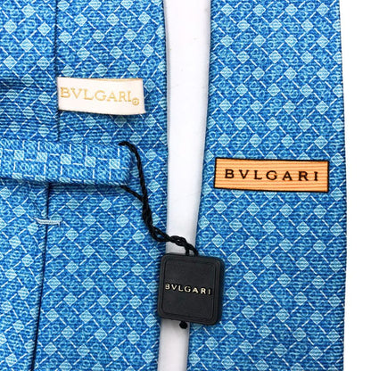 ブルガリ ネクタイ タグ付 3本セット 総柄  シルク100% メンズ グレー・ブルー・グリーン BVLGARI【AFI23】