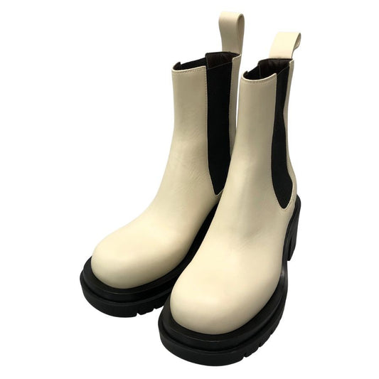 ボッテガヴェネタ ブーツ LUG ANKLE ブラック ホワイト サイズ35 レディース BOTTEGA VENETA 約22.0cm【AFD15-2】