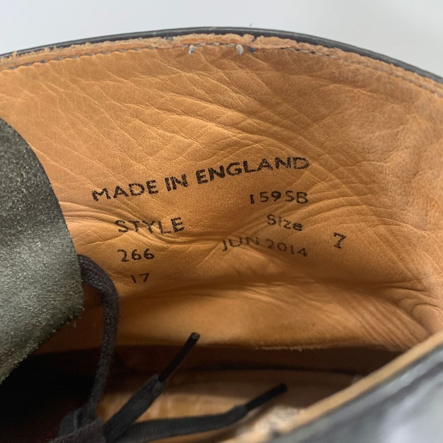 サンダース ミリタリーダービーブーツ 1595B ブラック メンズ サイズUK7 Sanders 約25.5cm【AFC44-2】