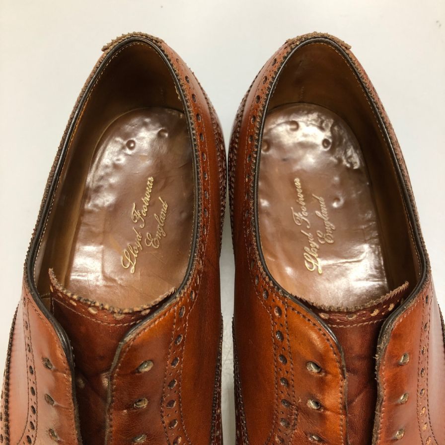 ロイドフットウェア セミブローグ カーフ 14284 ブラウン サイズUK7.5E 202ラスト Lloyd Footwear 約26.0cm【AFC41-2】