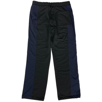 ランバン オンブルー イージー パンツ ワイドシルエット ナイロン ストレッチ メンズ ブラック サイズ50 LANVIN en Bleu 【AFB41】