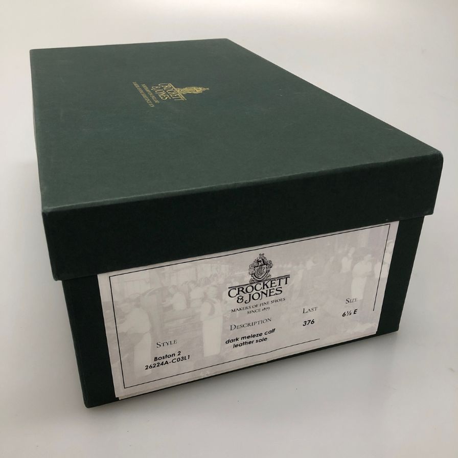 クロケットアンドジョーンズ カーフレザーローファー ボストン2 ブラウン サイズUK6.5E Crockett&Jones ローファー 約25.5cm【LA】【中古】
