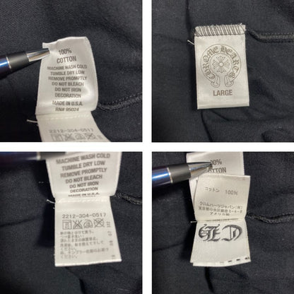 美品◆クロムハーツ Tシャツ ポケットT 胸元ロゴ バックプリント クロス TOKYO ブラック サイズL メンズ CHROME HEARTS 【AFB44】
