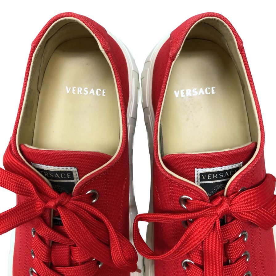 ヴェルサーチェ ローカットスニーカー メデューサ キャンバス ユニセックス サイズ40 VERSACE 約26.5cm【AFD12】