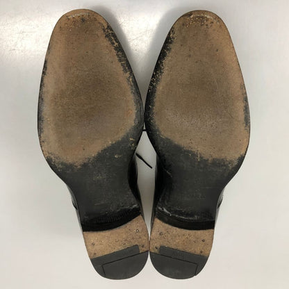 三陽山長 レザーシューズ 弦六郎 パンチドキャップトゥ R2010ラスト メンズ サイズ7.5 ブラック sanyoyamacho GENROKURO 約25.5cm【AFC3】