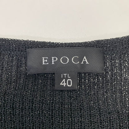 美品◆エポカ ラメレース ニットシャツ レディース サイズ40 ブラック EPOCA 【AFB36】