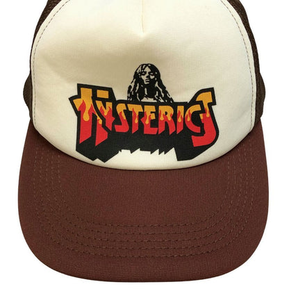 ヒステリックグラマー キャップ BAD ASS FIRE LOGO ブラウン メッシュ サイズフリー ユニセックス HYSTERIC GLAMOUR