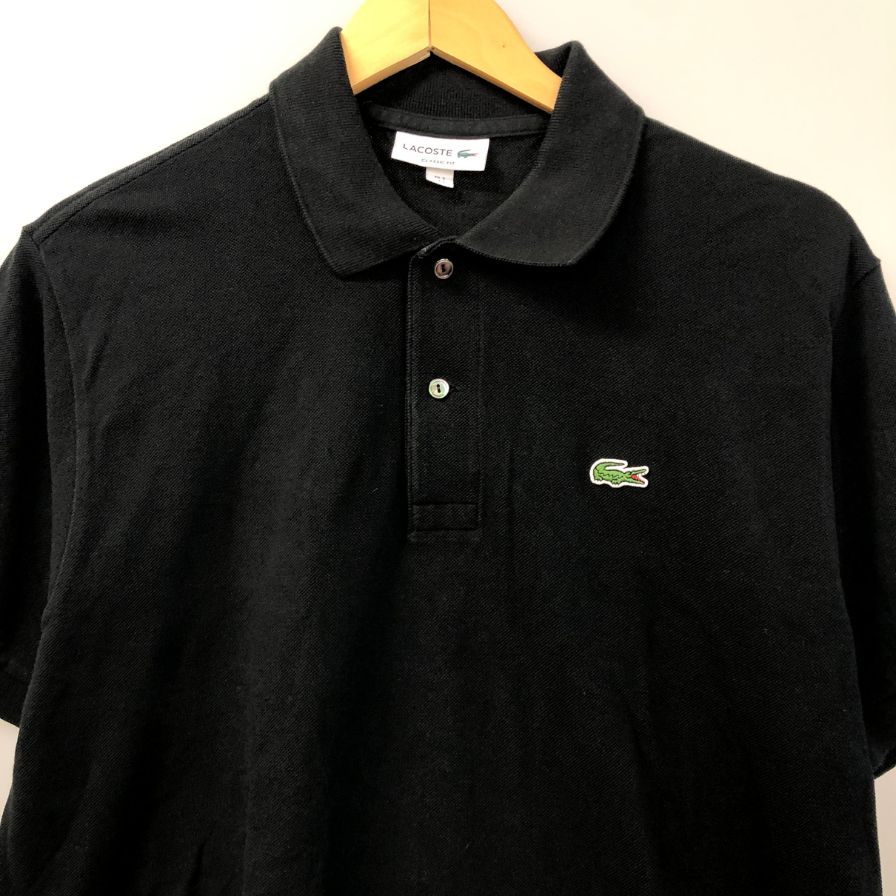 美品◆ラコステ ポロシャツ CLASSICFIT L1212AL メンズ ブラック サイズL LACOSTE 【AFB5】