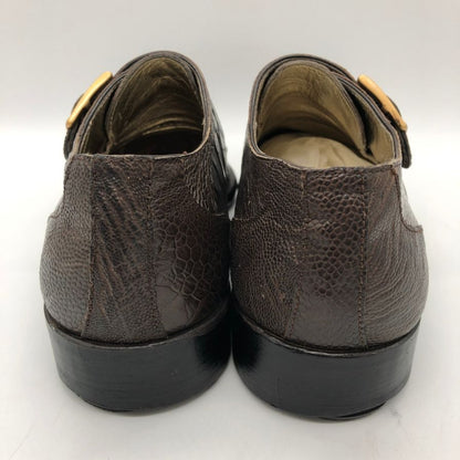 アラウンド ザ シューズ シングルモンク オーストリッチレッグ メンズ ブラウン サイズ40 around the shose 約25.0cm【PTM3】