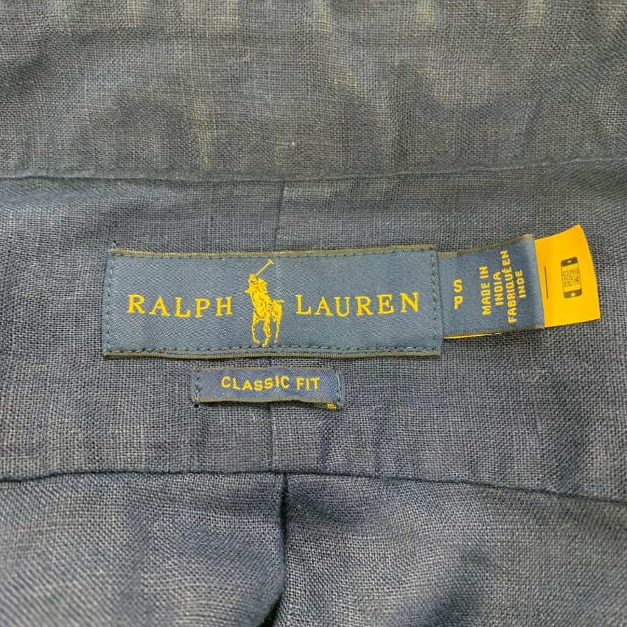 中古◆ラルフローレン シャツ クラシックフィット メンズ サイズS P ネイビー RALPH LAUREN CLASSIC FIT 【AFB44】