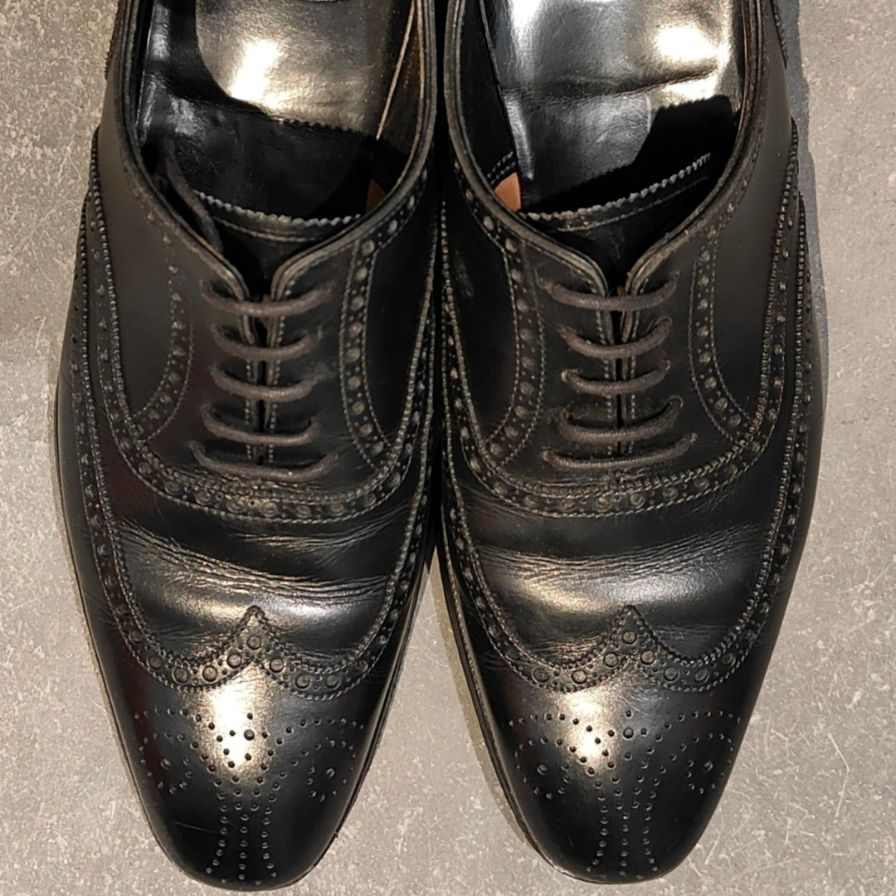 クロケット&ジョーンズ レザーシューズ クリフォード ウイングチップ ブラック サイズUK6.5D メンズ Crockett&Jones ビジネスシューズ 約25.0cm【LA】【中古】
