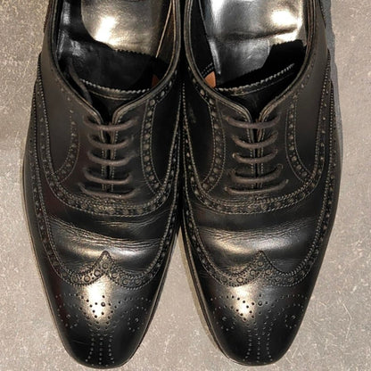 クロケット&ジョーンズ レザーシューズ クリフォード ウイングチップ ブラック サイズUK6.5D メンズ Crockett&Jones ビジネスシューズ 約25.0cm【LA】【中古】