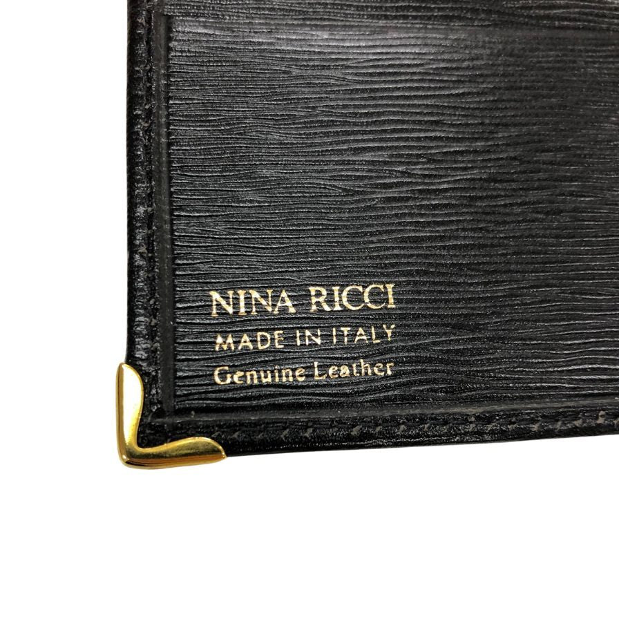 極美品 Nina Ricci ニナリッチ 二つ折り 財布 黒 ミニ コンパクト 楽天市場】ニナ・ニナ リッチ 二つ折り財布 本革 レザー
