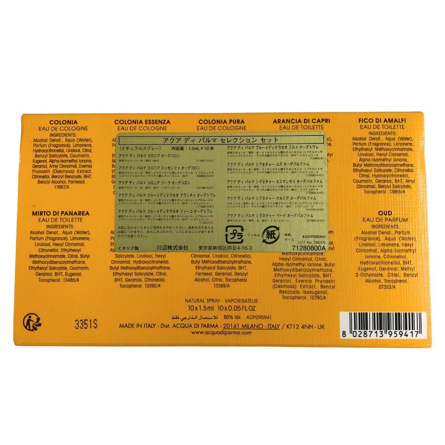 アクアディパルマ セレクションセット 10ml 2023 ACQUA DI PARMA