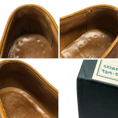 クロケット&ジョーンズ レザーシューズ セッジムーア シボ革 ブラウン サイズ7E CROCKETT&JONES SEDGEMOOR ビジネスシューズ 約26.0cm【LA】【中古】