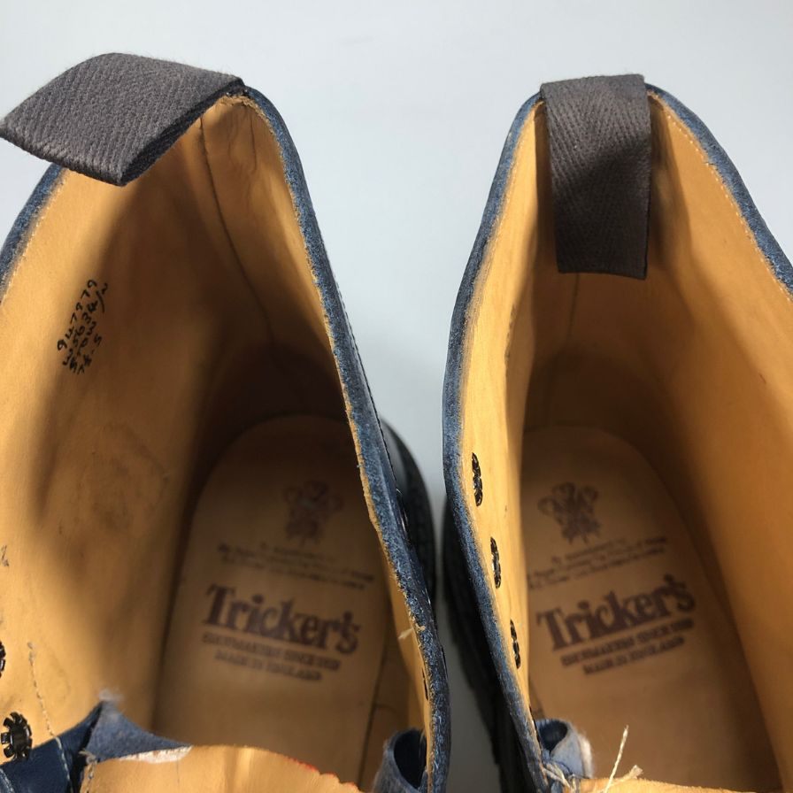トリッカーズ カントリーブーツ ウイングチップ 944732 M2508 ネイビー UK7ハーフ-5 Tricker’ｓ ブーツ 約26.0cm【LA】【中古】
