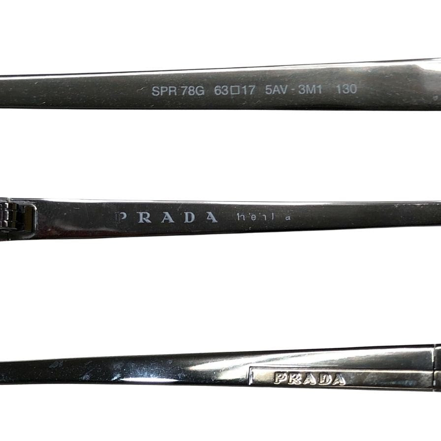 プラダ メガネ スチール フレーム 度付き SPR 78G 63□17 ユニセックス シルバー×ブラック PRADA【AFI27】