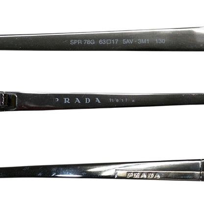 プラダ メガネ スチール フレーム 度付き SPR 78G 63□17 ユニセックス シルバー×ブラック PRADA【AFI27】