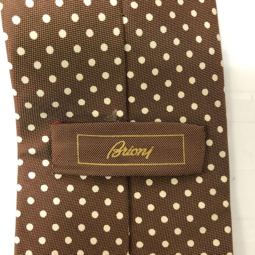 ブリオーニ ネクタイ シルク ドット柄 カーキ系 Brioni【AFI13】