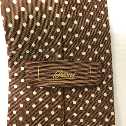 ブリオーニ ネクタイ シルク ドット柄 カーキ系 Brioni【AFI13】