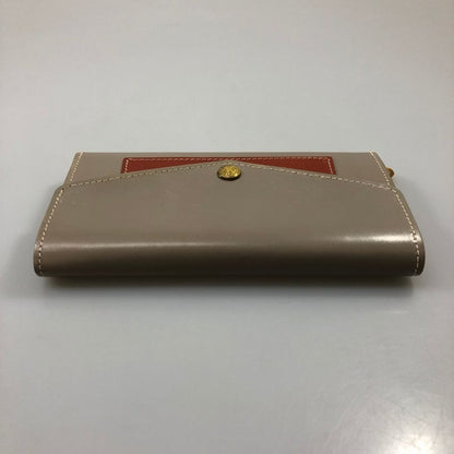 グレンロイヤル 長財布 二つ折り財布 フラップボタン ブライドルレザー グレー系 ゴールド金具 GLENROYAL【AFB54】